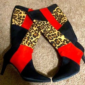Cheetah print Heel boots